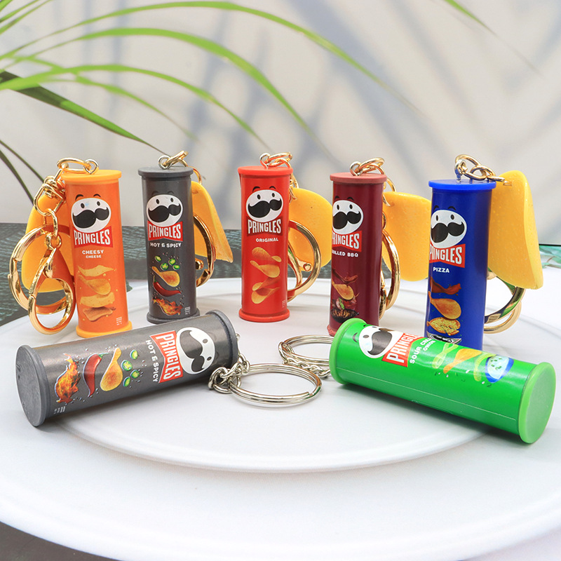 Food Snacks Chips - سلسلة مفاتيح رقاقة البطاطس الإبداعية -