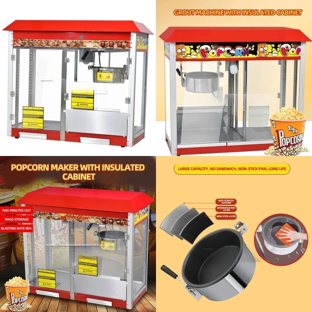 Food Processor Snacks - آلة صنع الفشار التجارية الأوتوماتيكية الكهربائية