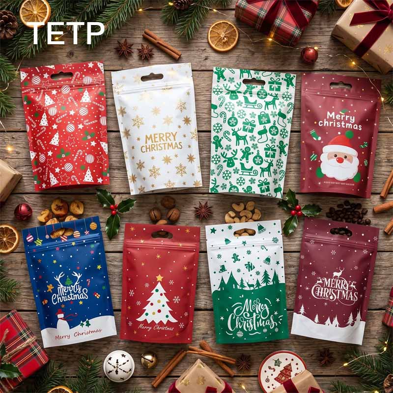 Xmas Food Snacks - أكياس تي إي تي بي الكرتونية