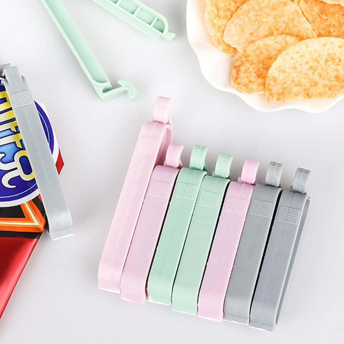 12 قطعة مشابك بلاستيكية متعددة - مراجعة Food Snacks Chips وسعره