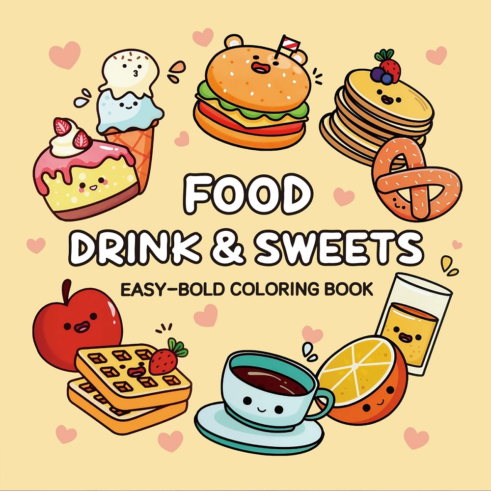 كتاب تلوين سهل الجريء للمشروبا - مراجعة Food And Snacks Coloring Book Bold And Easy وسعره