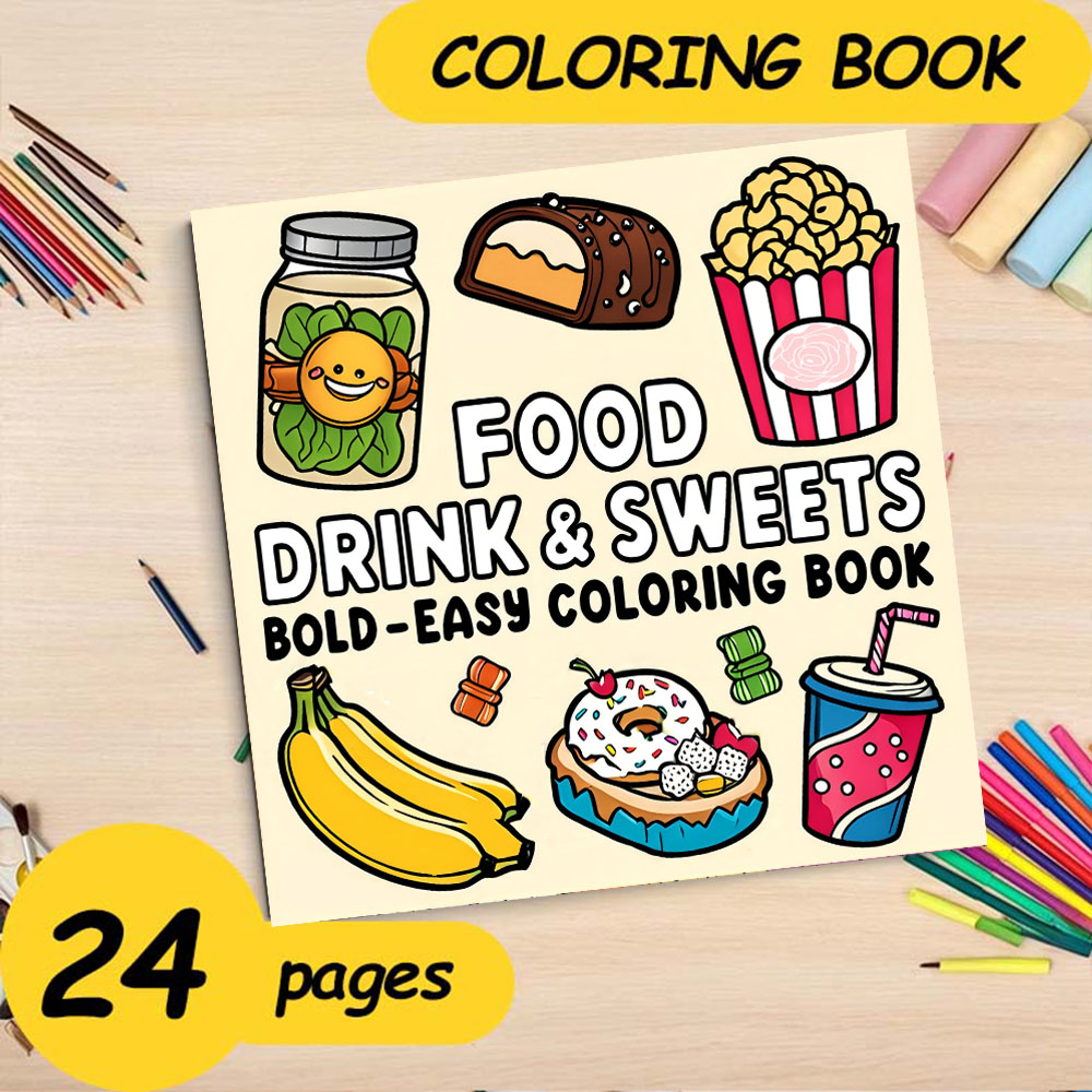 الغذاء المشروبات والحلويات BOL - مراجعة Food And Snacks Coloring Book Bold And Easy وسعره