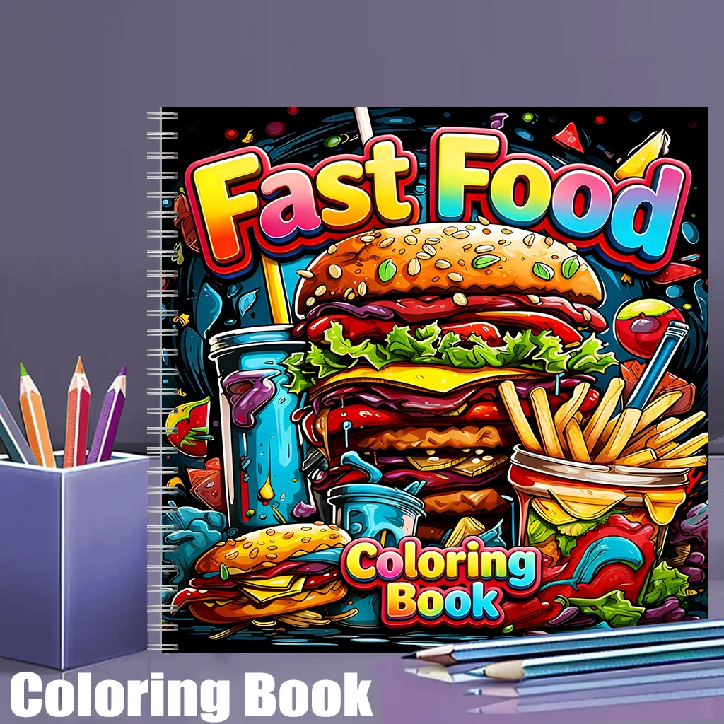 كتاب تلوين للبالغين بتصميمات ا - مراجعة Food And Snacks Coloring Book Bold And Easy وسعره